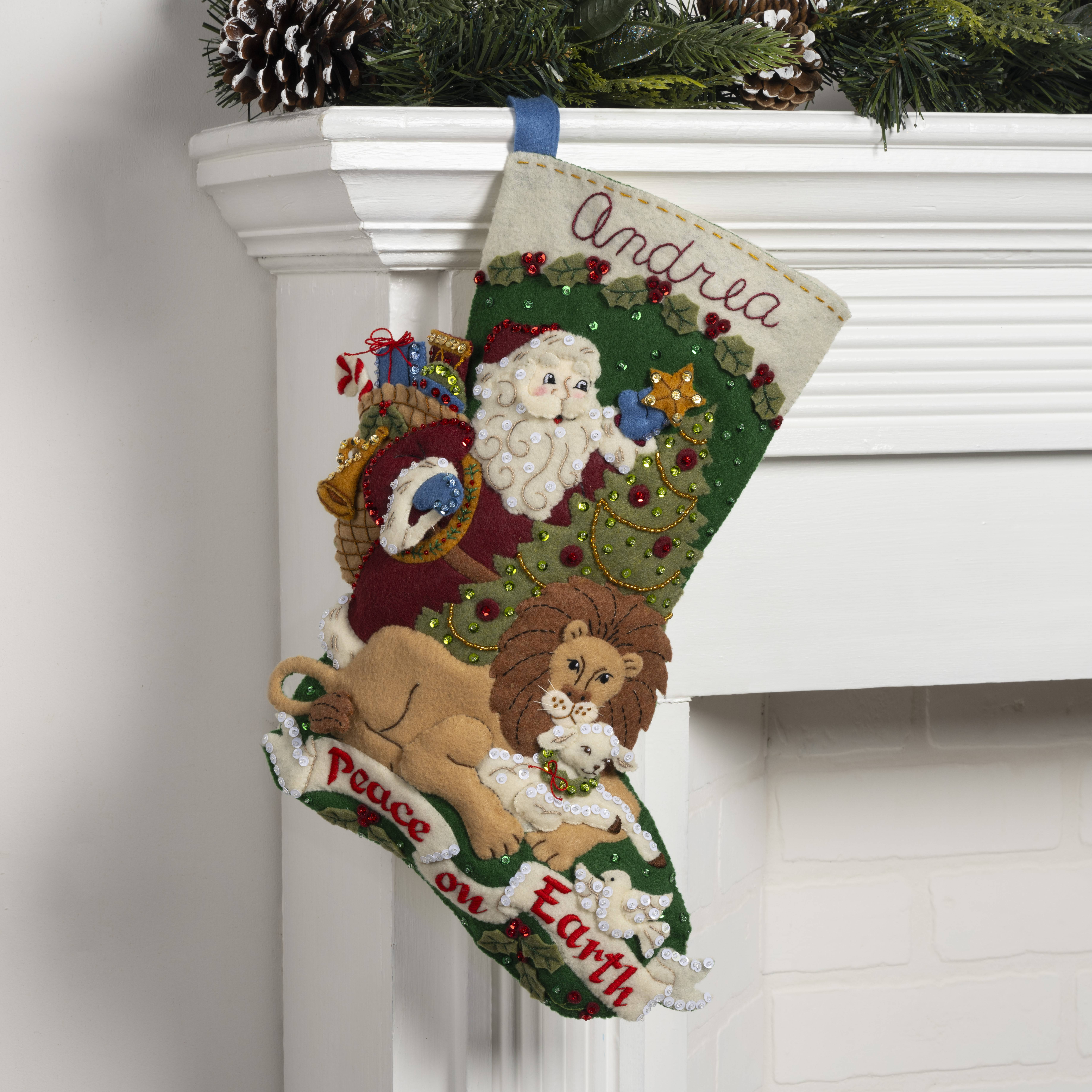 Copperton Lane: Bucilla Child's Felt Christmas Stocking Kit Snowman  Animals, Kits, Supplies, Materials, 15249