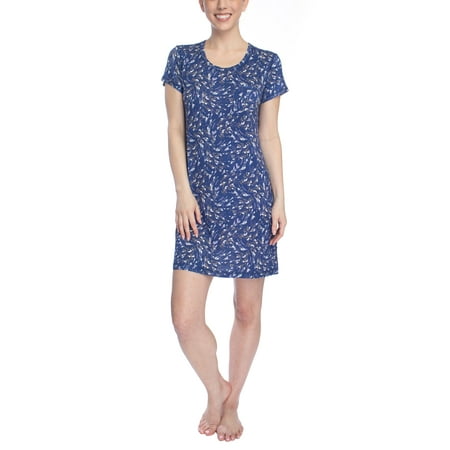 

Cool Girl Women s Sleepshirt Blue Floral X-Large