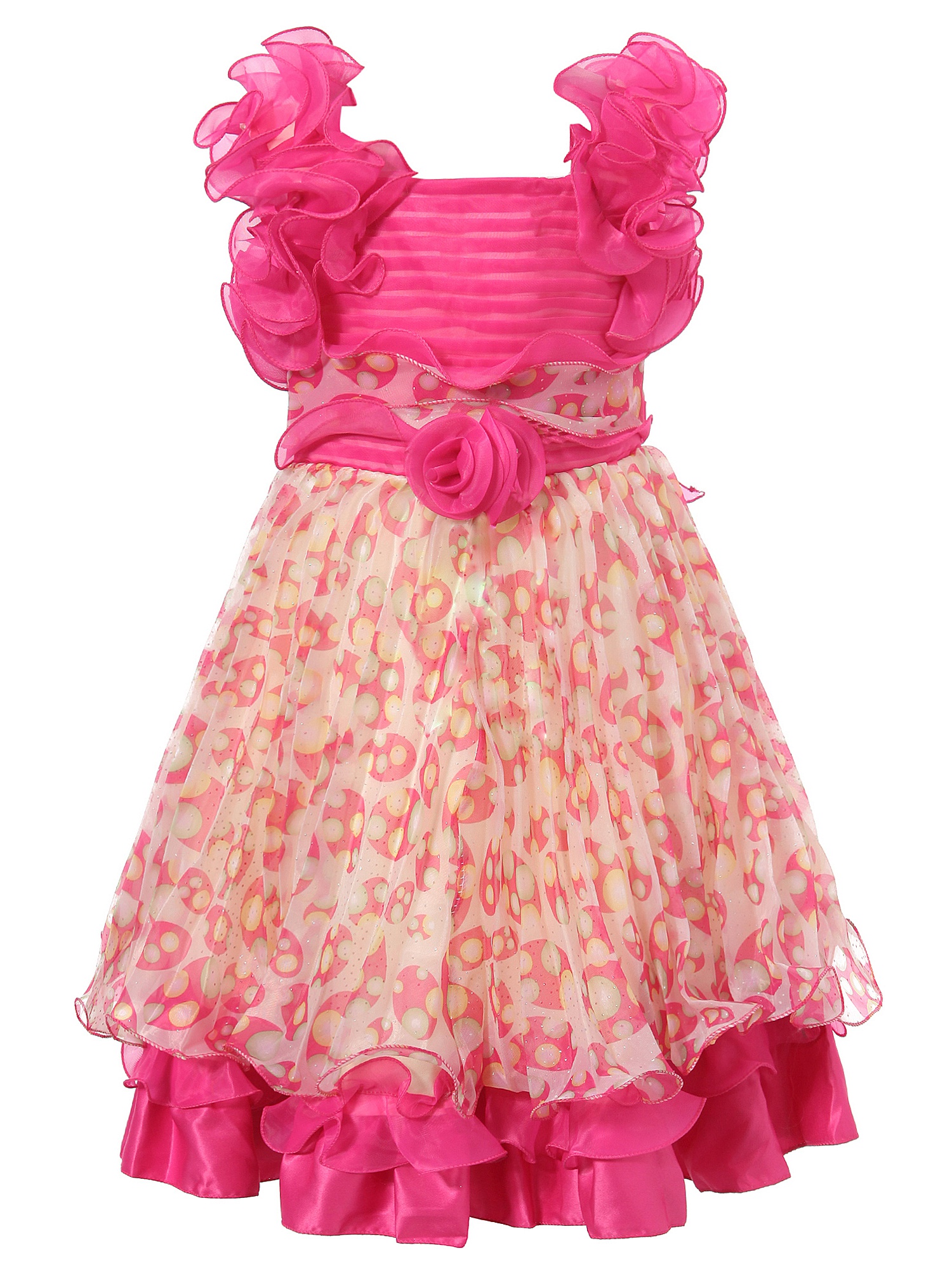 Richie House Girls' Chiffon Dress with 