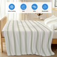 thumbnail image 4 of Sage Green Striped Cooling Blanket,Lightweight Breathable Summer Throw Blanket with Double Sided Cold Effect,Rustic Green Stripe Modern Art Beige Picnic Blankets Bed Sheet for Hot Sleepers 40"x60", 4 of 8