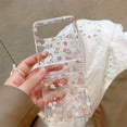 thumbnail image 4 of for Samsung Galaxy Z Flip 4 Cute Woman Case Kawaii Flower Print, Clear Bling Case for Galaxy Z Flip 4 with Hinge Protector, Glitter Powder Lovely Floral Design Girly Case for Z Flip 4, 4 of 15