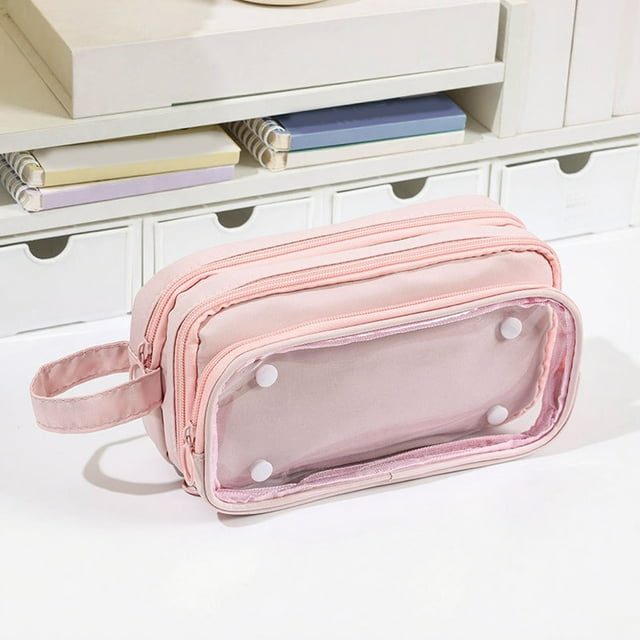 Large Cute Design Zipper Pouch Portable Detachable School Stationery Organizer For Teens And Adults
