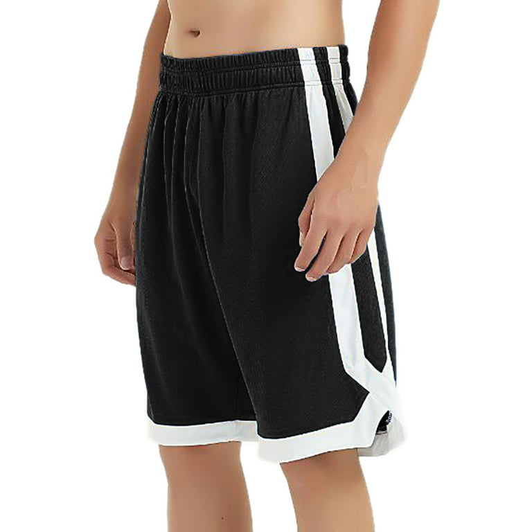 Toptie Big Boys Youth Soccer Short, 8 Inches Running Shorts with  Pockets-Blue/White-XS/ 6