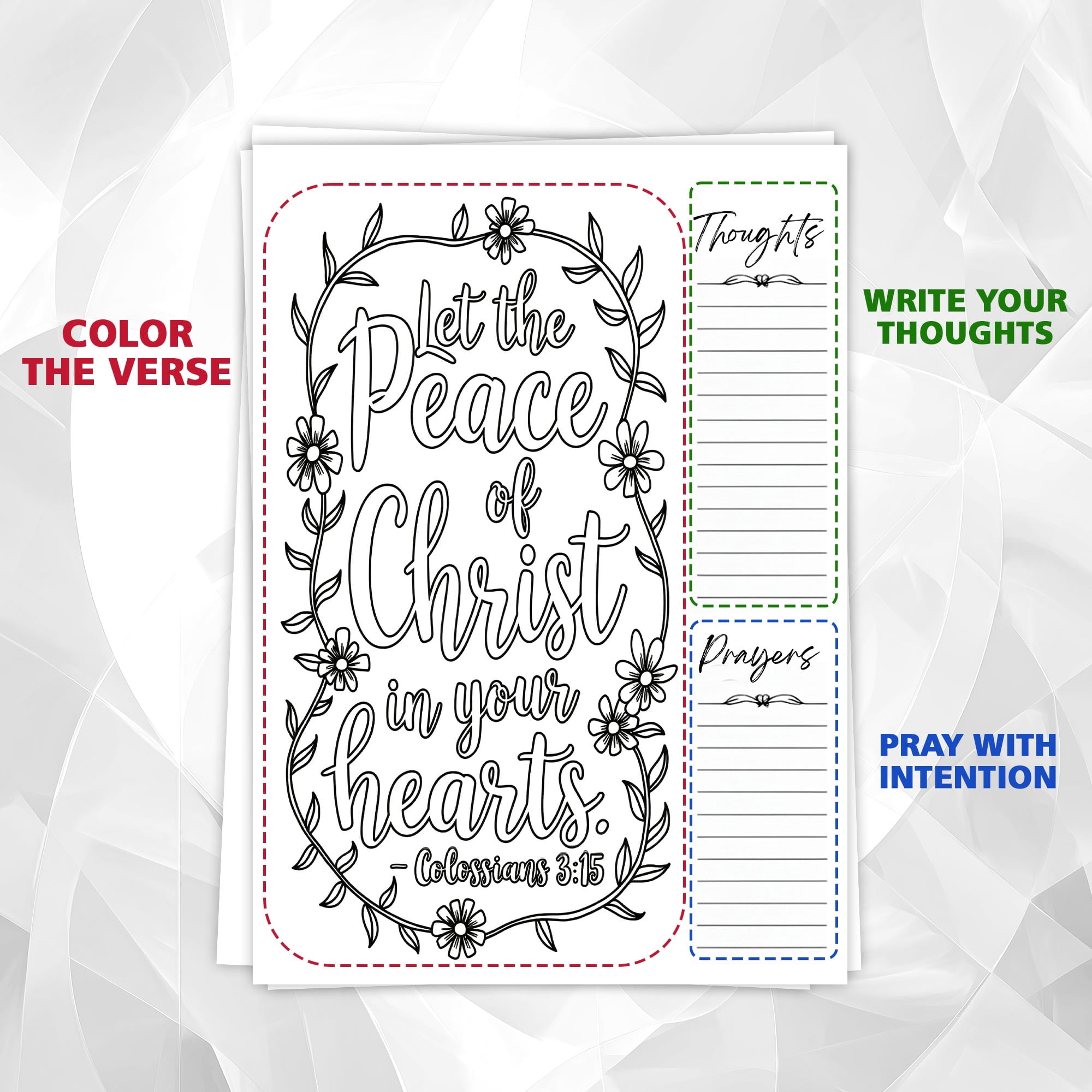 Do Everything in Love Bible Verse Coloring Book for Adults, 30 Scripture Art Pages with Reflection & Prayer Space, Spiral Bound, A4 or A5 Softcover or Wood Cover