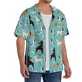 thumbnail image 4 of Xecao offers the Cute Dog for Men's Casual Short-sleeved Shirt, a button-up collared shirt with a pocket, perfect for beach vacations and yacht travel in the XX-Large size., 4 of 7