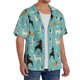 thumbnail image 2 of Balery Cute Dog Camisa Casual de Manga Corta con Botones para Hombre, Texturizada, Estilo Cubano, para Playa, Verano-Small, 2 of 5