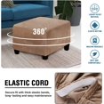 thumbnail image 3 of Square Footstool Covers Square Footstool Cover Storage Stool Protector Covers Stretch Footstool Covers with Elastic Bottom, Real Velvet Fabric, Camel, 3 of 5