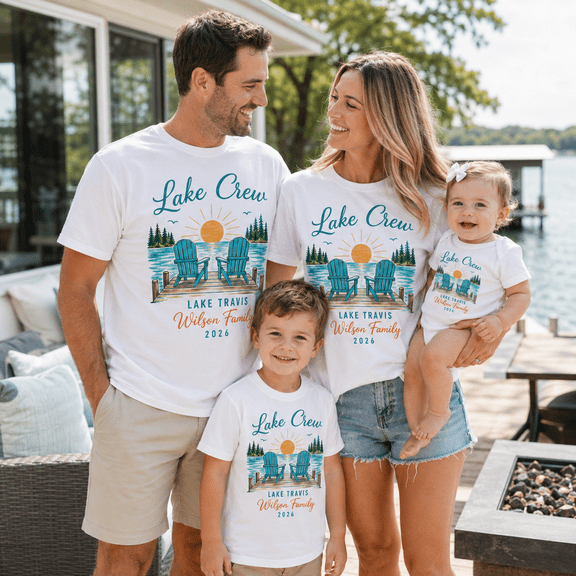 Personalized Lake Crew Family Vacation Shirt, Custom Family Trip Tee, Matching Family Vacation Outfit, Lake House Weekend Gift, Summer Travel Shirt