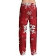 thumbnail image 4 of Fabrcox Christmas Elk Printed Mens Graphic Pajama Pants Elastic Waist Drawstring Lounge Bottoms Straight Leg Casual Comfy Sleepwear with Pockets Wine M, 4 of 4