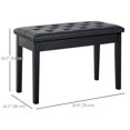 thumbnail image 3 of HOMCOM Banc de Rangement Rembourré 30 Pouces pour Piano, Siège, Clavier en Cuir Synthétique (Noir), 3 of 10