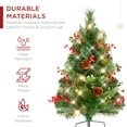 thumbnail image 5 of Best Choice Products Set of 2 24.5in Outdoor Pathway Christmas Trees Decor w/ LED Lights, Berries, Pine Cones, Ornaments, 5 of 9