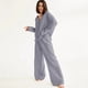 thumbnail image 5 of Conjuntos de Ropa de Estar por Casa de de Algodón para Mujer: Camisa Informal de Larga con Cuello en V y Pantalones Anchos. Gris L, 5 of 7