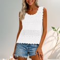 thumbnail image 3 of Gsakboxl Womens Tank Tops 2026 Women Hollow Out Crochet Wave Trim Sleeveless Knit Tank Top Loose Fit Breathable Summer Resort Beach Vacation Outfit Camisole Vest White M, 3 of 7