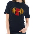 thumbnail image 2 of Big Size Iron Lift Unisex Ring Spun Combed Cotton Short Sleeve Deluxe Jersey T-Shirt - Navy 2XL, 2 of 3