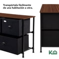 thumbnail image 3 of Cómoda Cajonera KingsHouse con 5 Cajones de Tela Estructura de Acero y Tablero de Madera 100x30x54 cm Negro, 3 of 5