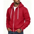 thumbnail image 6 of Zysthvn Workout Mens Winter Hoodies Full Zip Casual Sweatshirts for Men Hooded Drawstring Long Sleeve Solid Basic, 6 of 7