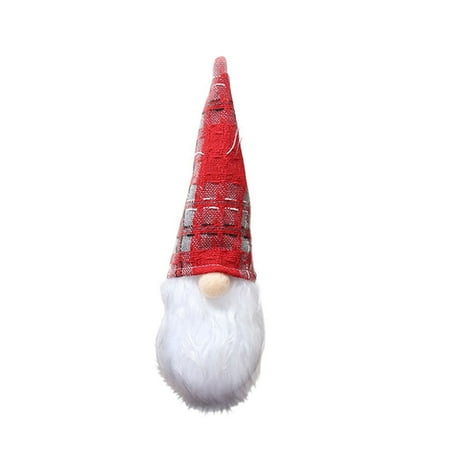 

Gyouwnll Pendant Faceless Plush Hat Forest Doll Christmas Tree Elderly Doll Long Luminous