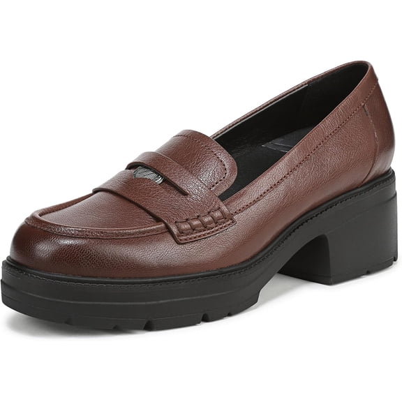 Naturalizer Women's Lumos Platform Penny Loafer Cappuccino Croco Leather 8.5M