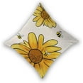 thumbnail image 2 of Summer Sunflower Pillow Covers 18x18 Set of 2, Yellow Sunflower Bee Decorative Throw Pillow Covers Farmhouse Linen Seasonal Spring Summer Flowers Pillowcase for Sofa Couch Home Outdoor Decor, 2 of 6