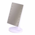 thumbnail image 3 of Espejo de tocador con luz LED, espejo de maquillaje con 16 LED, diseño táctil, funciona con pilas, para el hogar, color blanco, 3 of 12