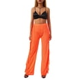 thumbnail image 2 of Mxiqqpltky Women Mesh Sheer Ruffle Cover Up Pants, 2 of 8