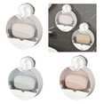 thumbnail image 2 of Suction Cup Soap Wall Mounted Bathroom Soap Holders Organizers with Cover NonPunch Installation ABS Soap Box, 2 of 8