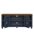 thumbnail image 3 of Maklaine 60" Vintage TV Stand with Carved Doors for TVs Up to 70" - Navy, 3 of 7