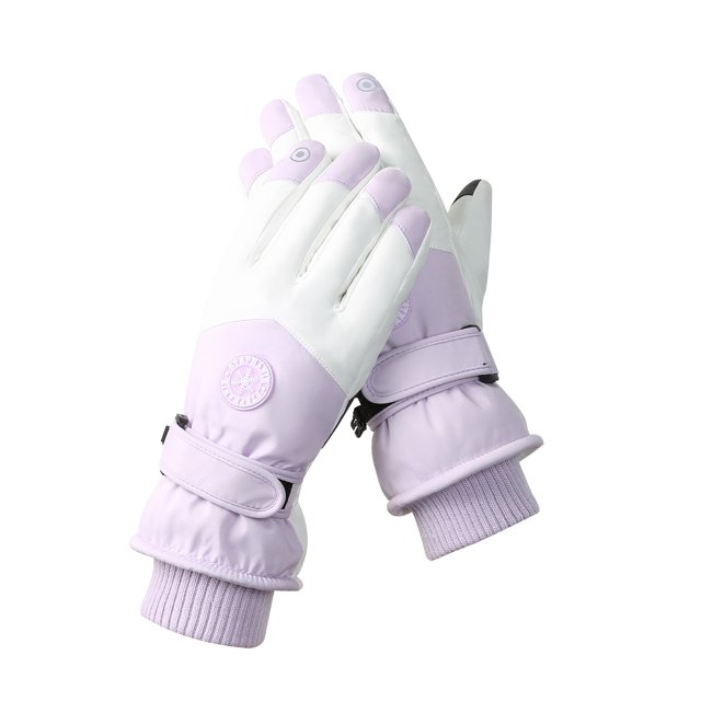 Guantes de esquí de invierno para hombres y mujeres, para exteriores, con pantalla táctil, cálidos, forrados de vellón, gruesos, impermeables y antideslizantes