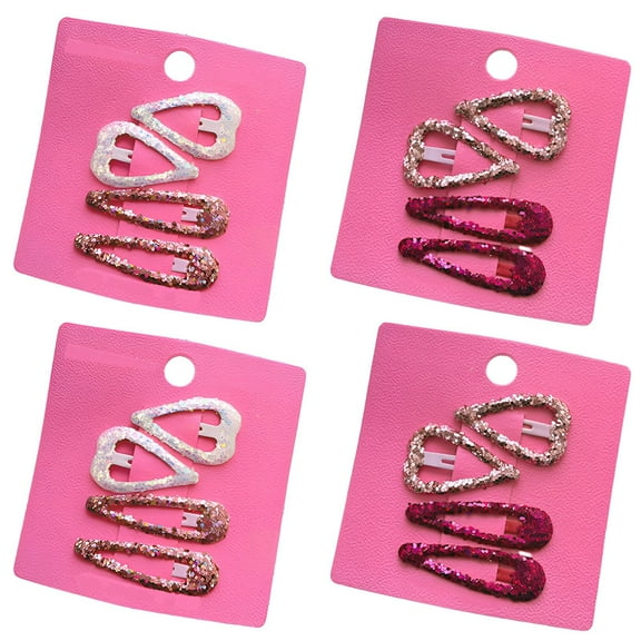 DESIGNICE 16Pcs Baby Hair Clips,4.72"×3.15" Girls Hair Clips,Colored Sequins Cute Hair Clips