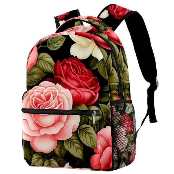 Roses Backpack Lightweight Bookbag Travel Rucksack Laptop Daypack for Women Men