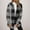 Dark Gray, variant on Fnooota Womens Fleece Jackets, Plaid Long Sleeve Warm Open Front Fall Winter Cardigans Black Size XL