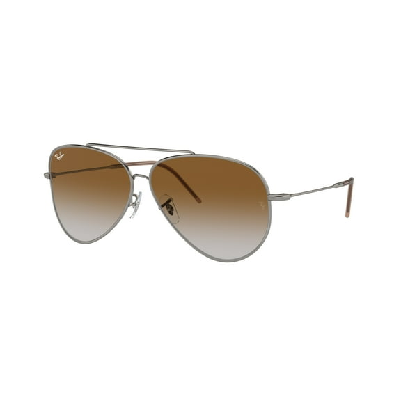 Ray-Ban RBR0101S Aviator Reverse Sunglasses, Gunmetal/Clear Gradient Brown, 59 mm