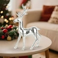 thumbnail image 6 of 2PC Silvery Reindeer Christmas Desktop Decoration Indoor Plastic Large Christmas Reindeer Decor Statue Realistic hand-polished texture Gifts for Family and Friends (14IN&9.8IN), 6 of 9