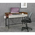 thumbnail image 2 of Pemberly Row Wood/Metal Home Office Writing Desk with Drawers in Walnut/Cement, 2 of 5