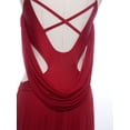 thumbnail image 6 of Haitryli Lyrical Dance Dress for Women Halter Sleeveless Mesh Flowy Tulle Skirt Maxi Long Dress Burgundy XL, 6 of 7