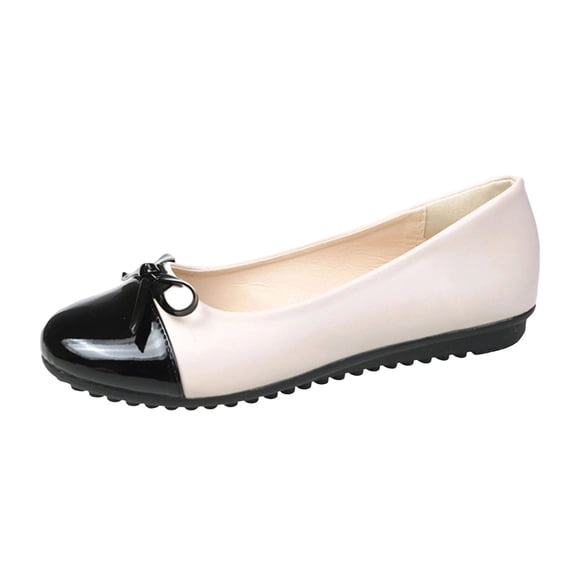 Beige Womens Casual Loafers Bow Shoes Round Toe For Fall And Winter Style All Match Comfortable Outdoor Leisure Footwear With Low Heel Height Size 36