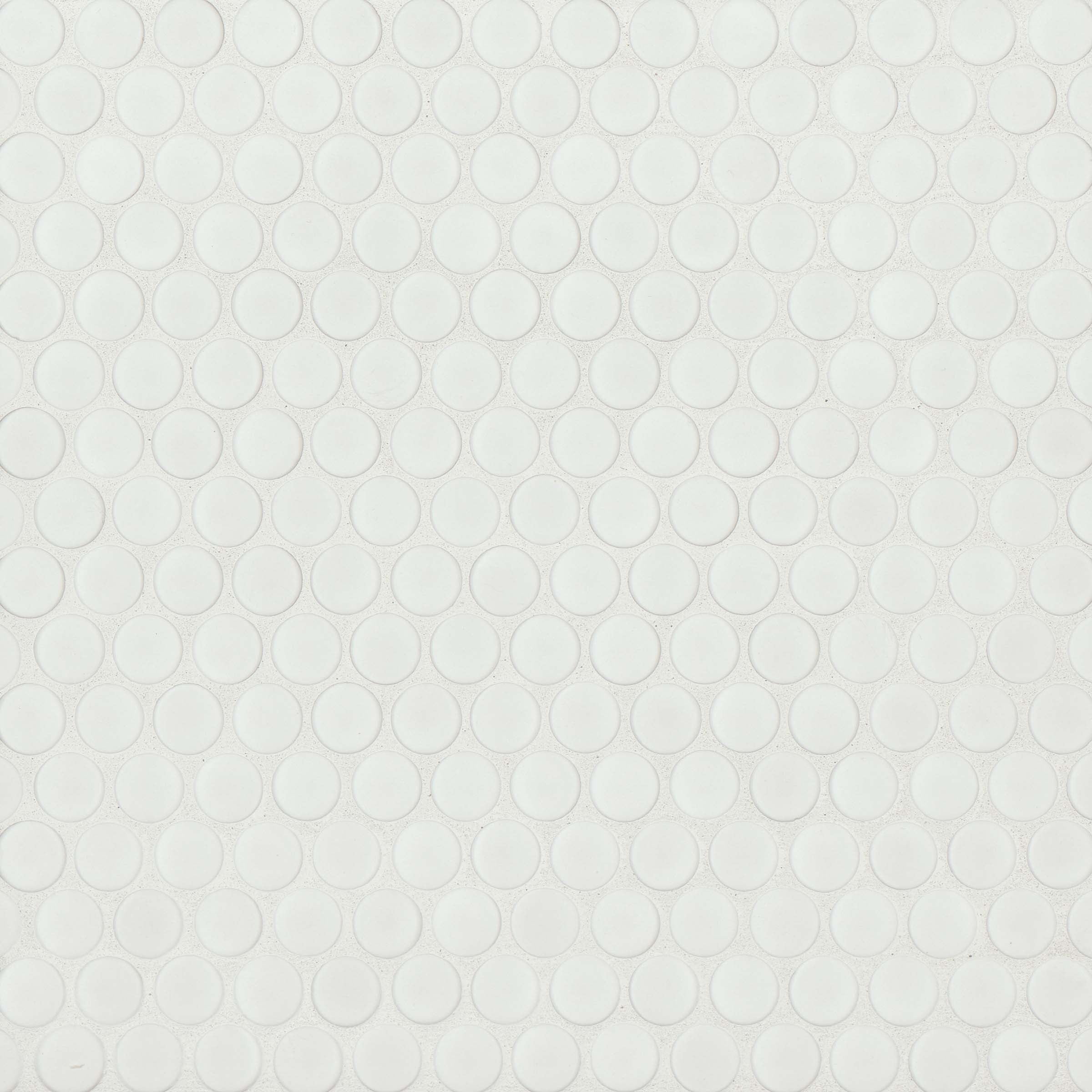 Matte White Penny Round Porcelain Mosaic Tile 12" x 12"