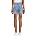 thumbnail image 3 of Dollhouse Juniors Paperbag Waist Denim Shorts, 3 of 5