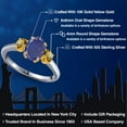 thumbnail image 2 of Gem Stone King 925 Silver and 10K Yellow Gold Blue Lapis and Yellow Citrine Engagement Ring for Women | 1.91 Cttw | Oval 8X6MM | Gemstone Birthstone | Size 8, 2 of 6