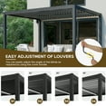 thumbnail image 3 of Outdoor Louvered Pergola, Aluminum Outdoor Louvered Pergola Patio with Adjustable Roof for Outdoor Deck, 3 of 5