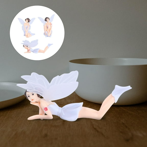 FESTFENDS 3Pcs Flower Fairy Miniature Ornament PVC Material For Diy Decoration And Cake Toppers Fairies