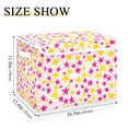 thumbnail image 5 of Yayeee Collapsible Cube Storage Bin with Lid Fabric Closet Decorative Basket with Handles, Beige Stars, 5 of 7