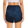 thumbnail image 3 of Picia Blue Glitter Retro Pattern Women's 2 in 1 Athletic Running Shorts High Waisted Workout Casual Gym Sweat Shorts with Comfy Liner Zipper Pockets-Large, 3 of 9