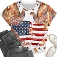 thumbnail image 7 of AnuYalue 4th of July T-Shirt Women Star and Striped Graphic Plus Size Tops Red White and Blue Short Sleeve Patriotic Tee Shirts, 7 of 7