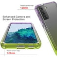 thumbnail image 5 of CoverON For Samsung Galaxy S21 FE Case, Gradient Heavy Duty Clear Full Body Shockproof Phone Cover, Purple / Yellow, 5 of 9