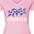 thumbnail image 4 of Inktastic Colorado Columbine Flowers Women's V-Neck T-Shirt, 4 of 5