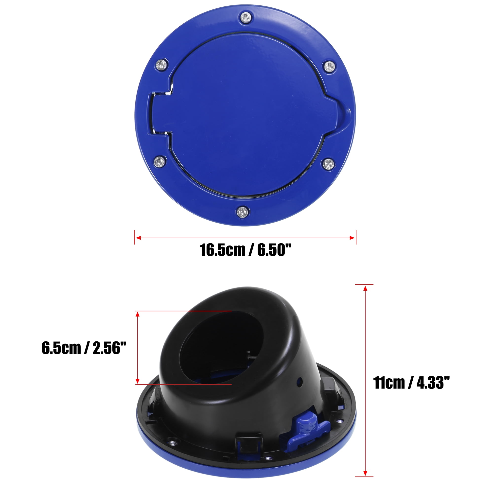 Blue Car Gas Fuel Filler Door Cover Fuel Tank Cap Metal Plastic for Jeep Wrangler JK Unlimited 2007-2018