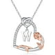 thumbnail image 1 of Collar para mujer, joyería para mujer, collar con colgante de letra y corazón de rosa de colores, joyería para aniversario, día de San Valentín., 1 of 5