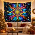 thumbnail image 3 of Intricate Celestial Mandala with Vibrant Stained-Glass Tendrils, Mystical Psychedelic for Space Enthusiasts, Cosmic Decor Art, Birthday Gift Tapestry Wall Hanging for Bedroom and Dorm, 3 of 7