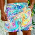 thumbnail image 4 of DDAPJ pyju Mens Big and Tall Swim Trunks Tie Dye Print Casual Beach Shorts Quick Dry Bathing Suits with Pockets Clearance Sale Today Multicolor L, 4 of 8